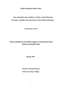 Hadia Mohamed Balla Abass Peer education and avoidance of risky