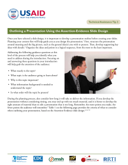 Outlining a Presentation Using the Assertion-Evidence