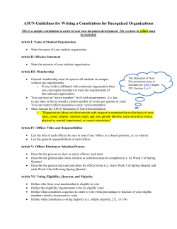 ASUN Guidelines for Writing a Constitution for Recognized