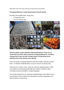 Chungking Mansions: Inside Hong Kong`s favourite `ghetto` By