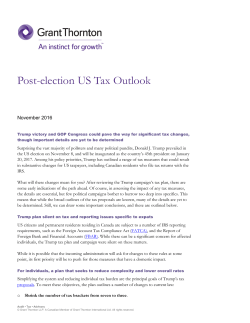 Post-election US Tax Outlook