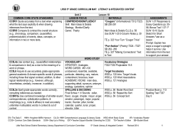 LRSD 5th GRADE CURRICULUM MAP: LITERACY