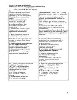 Language and Linguistics 1.1 Language Structure