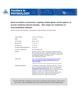 Novel excitation-contraction coupling related genes