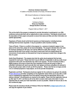 American Literature Association A Coalition of Societies Devoted to