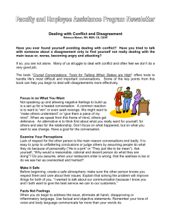 Dealing with Conflict and Disagreement