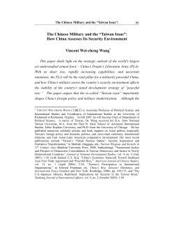 The Chinese Military and the “Taiwan Issue”: How China Assesses