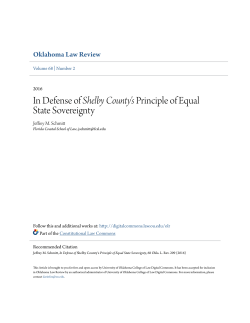 In Defense of Shelby County`s Principle of Equal State Sovereignty