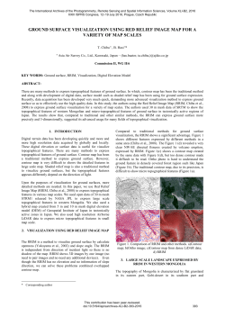 ground surface visualization using red relief image map for a variety