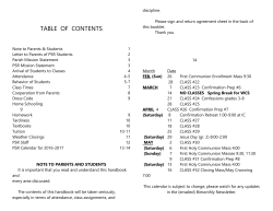 TABLE OF CONTENTS - Our Lady of Mt. Carmel