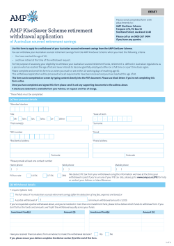 Retirement withdrawal form - Australian sourced savings
