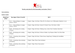 Termly overview for the Secondary curriculum: Term 1