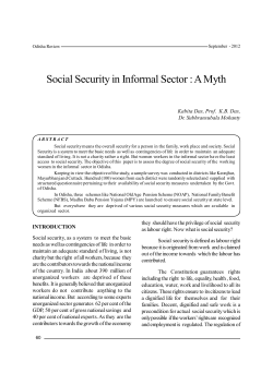 Social Security in Informal Sector : A Myth