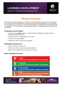 Paragraphs - University of Newcastle