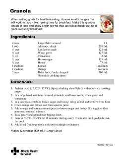 Granola - Alberta Health Services