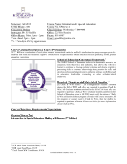 SPED 213 Introduction to Special Education