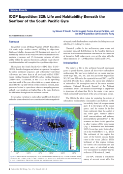 IODP Expedition 329: Life and Habitability Beneath the Seafloor of