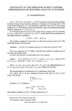 Continuity of the operator of best uniform approximation by bounded