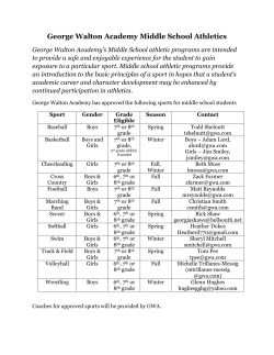 Middle School Athletic guidelines
