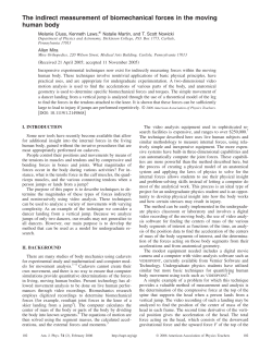 The indirect measurement of biomechanical forces in the moving