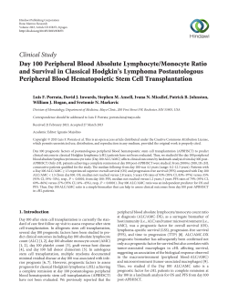 Day 100 Peripheral Blood Absolute Lymphocyte/Monocyte Ratio