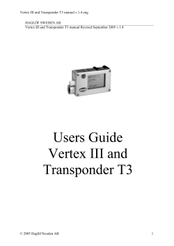 Instruction Manual - Haglöf Vertex IV Hypsometer