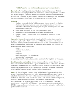 TAGSA Award for Best Conference Session Led by a