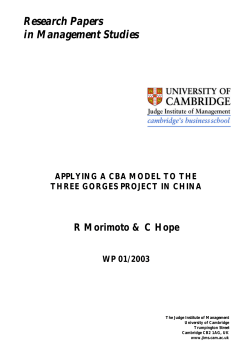 PDF - Applying a CBA Model to the Three Gorges Project in China