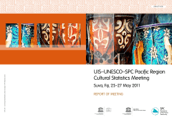 UlS–UNESCO–SPC Pacific Region Cultural Statistics Meeting