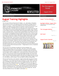 August 2014 &ndash; SPCF Newsletter