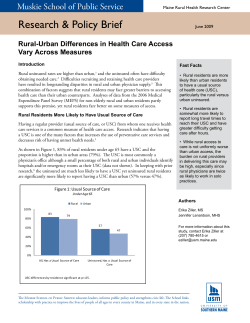 Rural-Urban Differences in Health Care Access Vary Across Measures