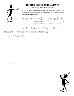 higher order derivatives (first and second derivatives)