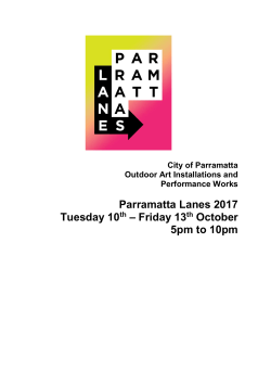 Parramatta Lanes 2017 Tuesday 10th &ndash; Friday 13th October 5pm to