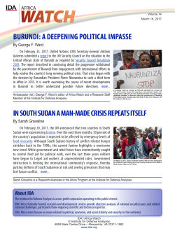 BURUNDI: A DEEPENING POLITICAL IMPASSE IN SOUTH SUDAN