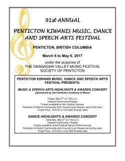 91st ANNUAL PENTICTON KIWANIS MUSIC, DANCE AND