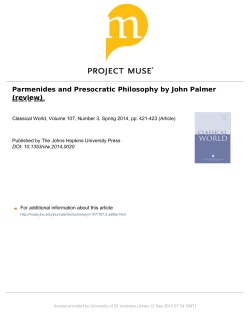 Sattler_2014_CW_Parmenides - St Andrews Research Repository