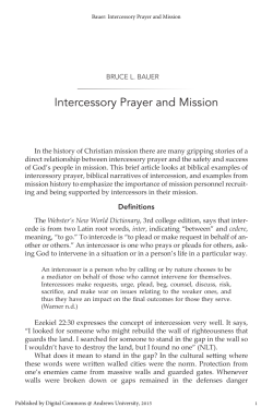 Intercessory Prayer and Mission