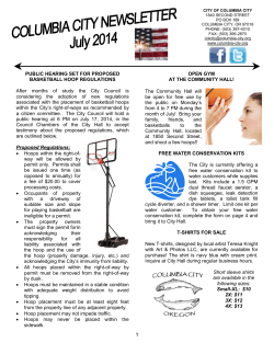 PUBLIC HEARING SET FOR PROPOSED BASKETBALL HOOP