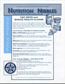 FAD DIETS and BOGUS HEALTH CLAIMS