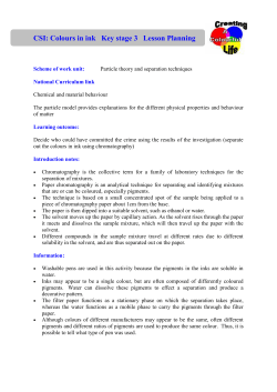 CSI: Colours in ink Key stage 3 Lesson Planning