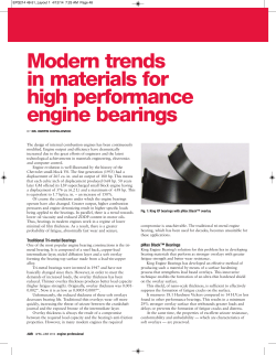 Modern trends in materials for high performance engine bearings