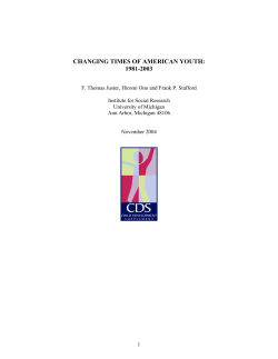 Changing Times of American Youth: 1981-2003