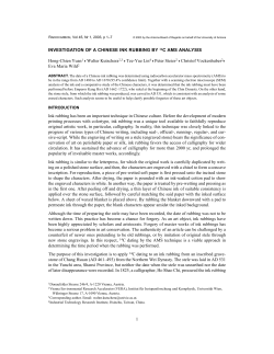 1 INVESTIGATION OF A CHINESE INK RUBBING BY 14C AMS