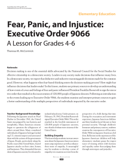 Fear, Panic, and Injustice: Executive Order 9066