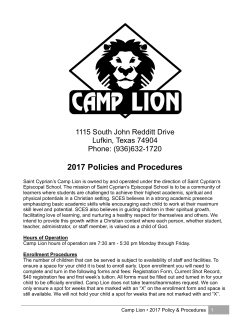 Policies and Procedures - St. Cyprian`s Episcopal School