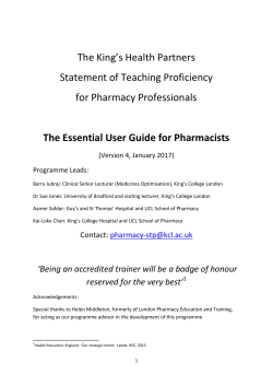 KHP Statement of Teaching Proficiency Essential User Guide