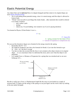 Elastic Potential Energy