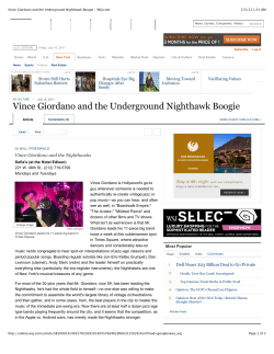 Vince Giordano and the Underground Nighthawk Boogie