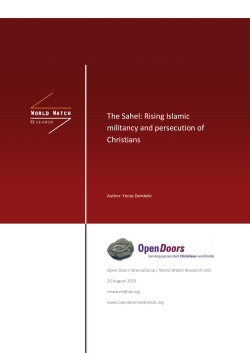 The Sahel: Rising Islamic militancy and persecution of Christians