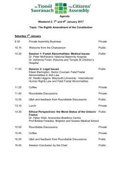 Agenda Weekend 2: 7 and 8 January 2017 Topic: The Eighth